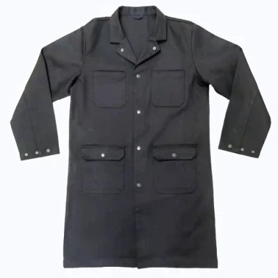 Original Factory Black Coat for Doctor Nurse Black Tunics Coveralls Protective Work Wear Lab Black Fr Coat